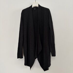 Eileen Fisher Merino Wool open Cardigan Sweater Size Medium Gray
